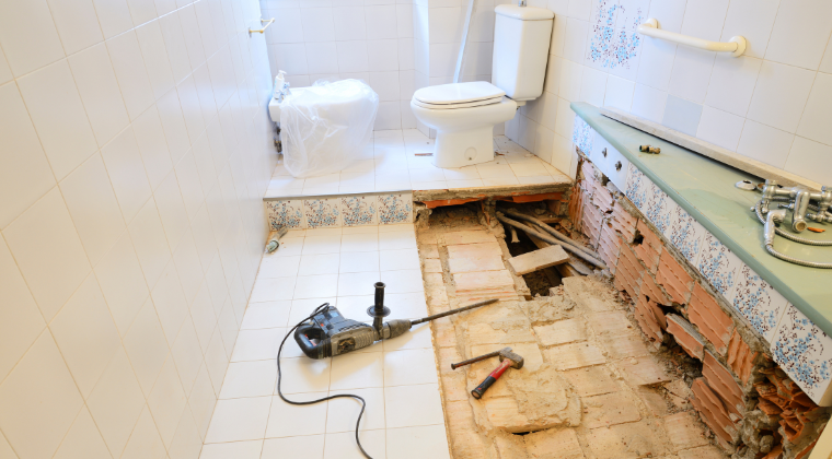 partial bathroom remodel